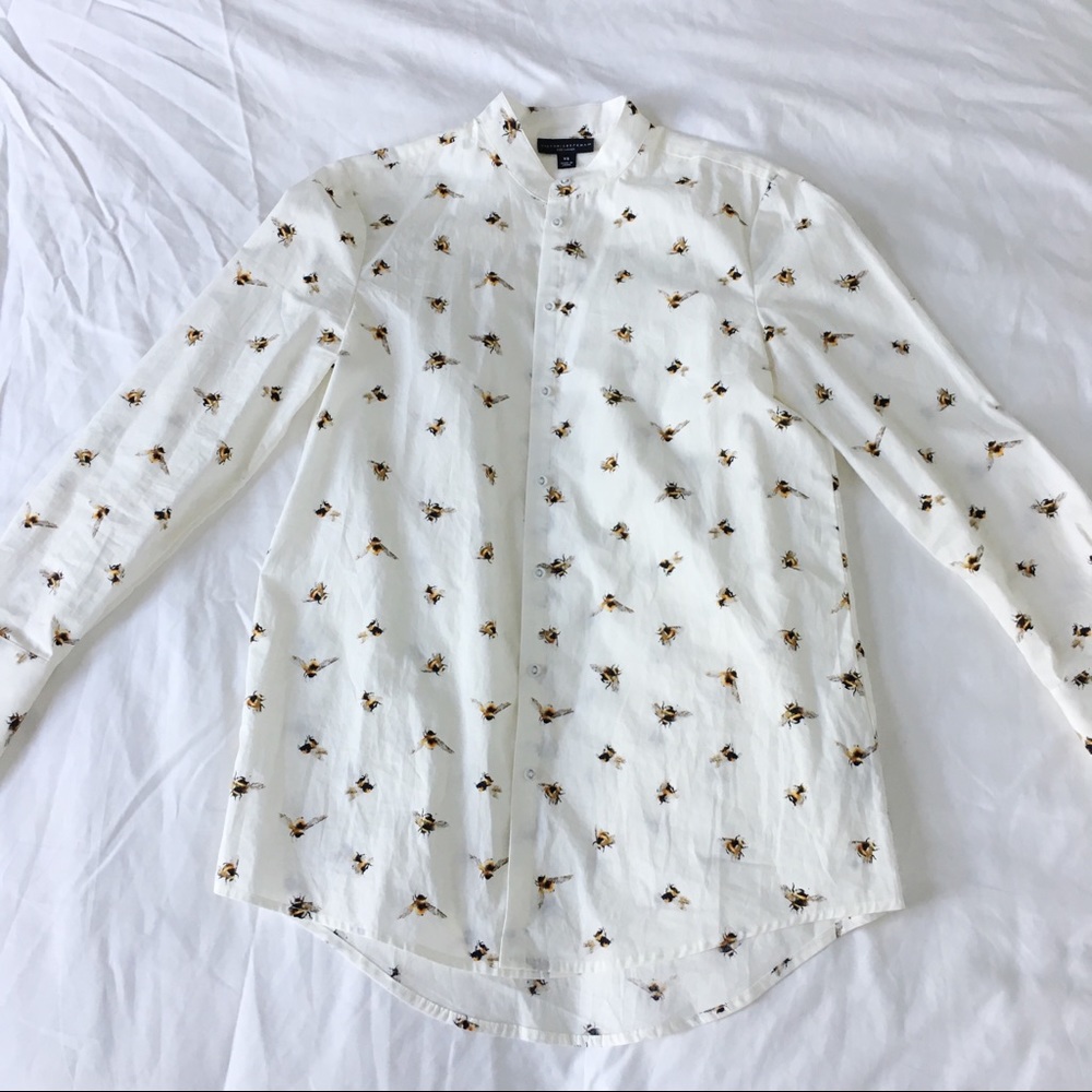 Bee Print Button Down Shirt